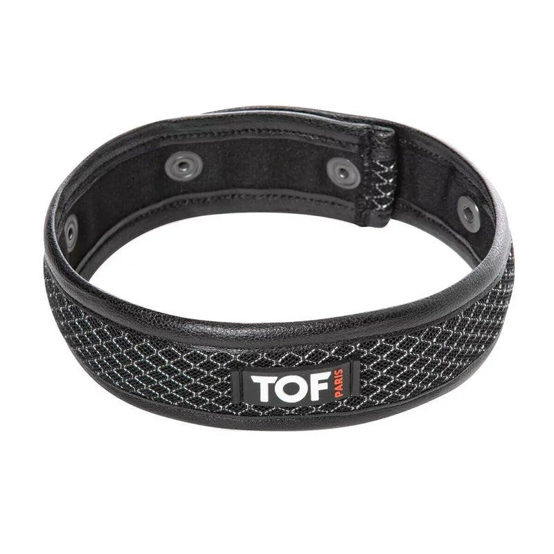 (1) TOF PARIS 3D Armband Mesh Snap Button Black Grey 891