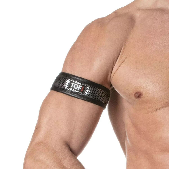 (1) TOF PARIS 3D Armband Mesh Snap Button Silver 89 - SexyMenUnderwear.com