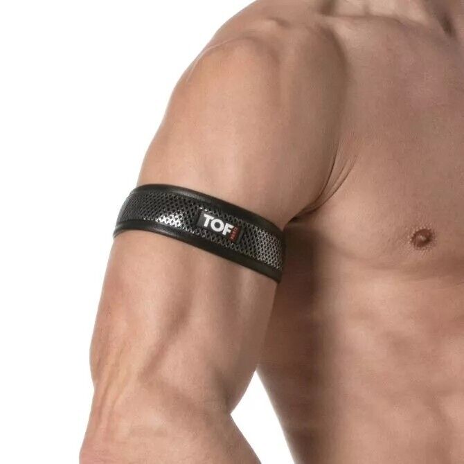 (1) TOF PARIS 3D Armband Mesh Snap Button Silver 89 - SexyMenUnderwear.com