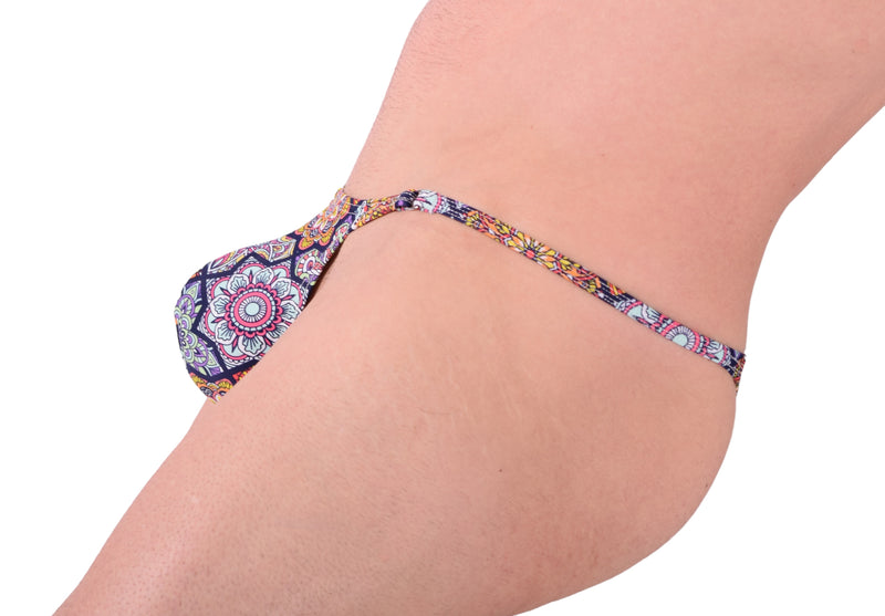 Petit string SMU abstrait de natation et bronzage avec anneau O 100645 MX9