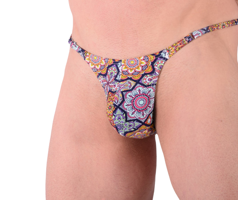 Small SMU Abstract Swim and Tanning O-Ring Thong 100645 MX9