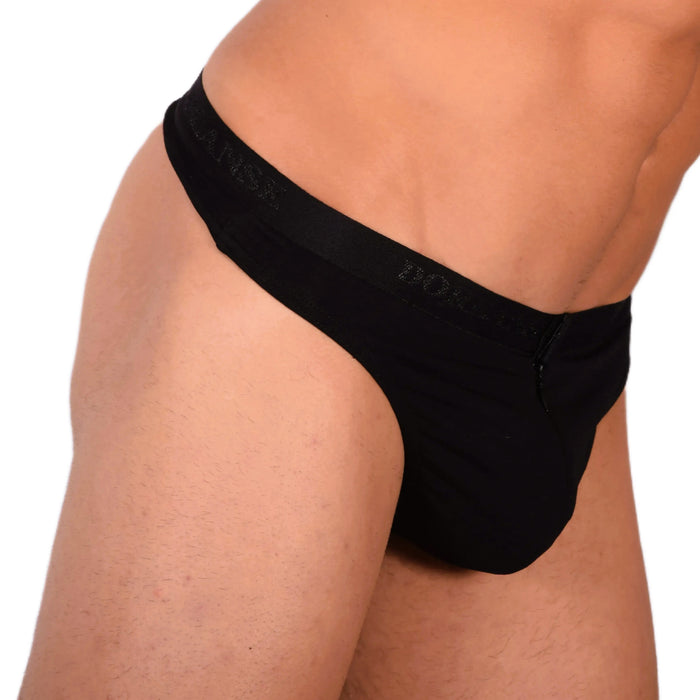 Medium DOREANSE Mens Zipper Thong Black 1354 13