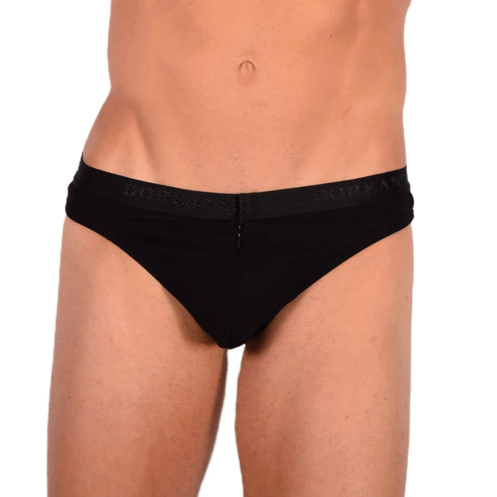 Medium DOREANSE Mens Zipper Thong Black 1354 13