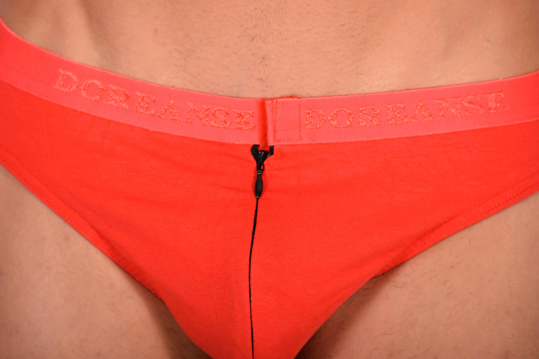 DOREANSE String Zippé Super Doux Rouge 1354 13