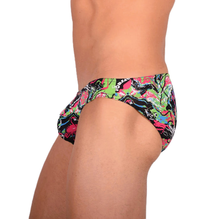 Doreanse Flamingo Splash Paint Print Slip décontracté pour Homme 1361 8