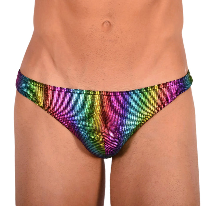 Doreanse Bikini Disco Slip taille basse et coupe maigre en arc-en-ciel 1373