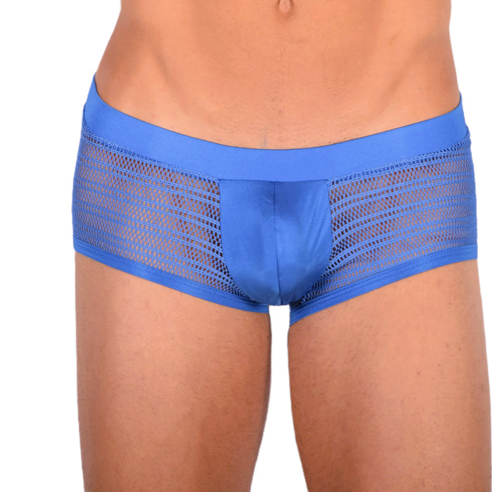 Doreanse Boxer Brief Silky Hipster Short Low Rise-Boxer Lacy Mesh Blue 1588 8