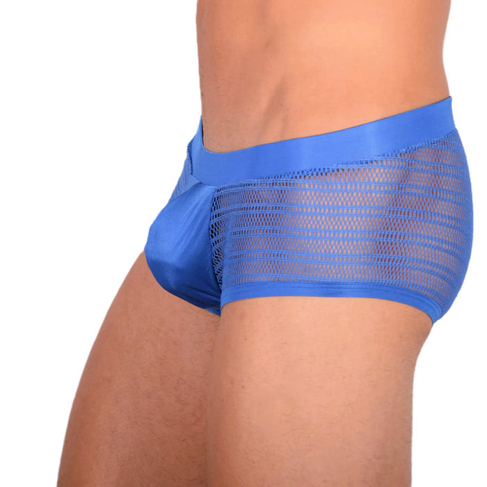 Doreanse Boxer Soyeux Hipster Short Taille Basse-Boxer Lacy Mesh Bleu 1588 8