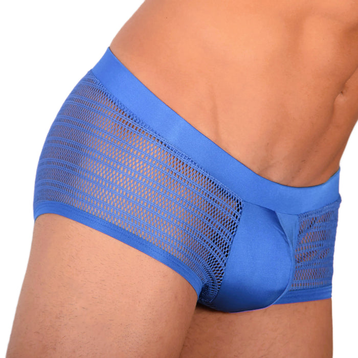 Doreanse Boxer Soyeux Hipster Short Taille Basse-Boxer Lacy Mesh Bleu 1588 8