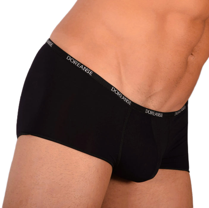 DOREANSE Aire Mens boys Mini boxer shorty  Low Rise  Sheer Black 1590 9