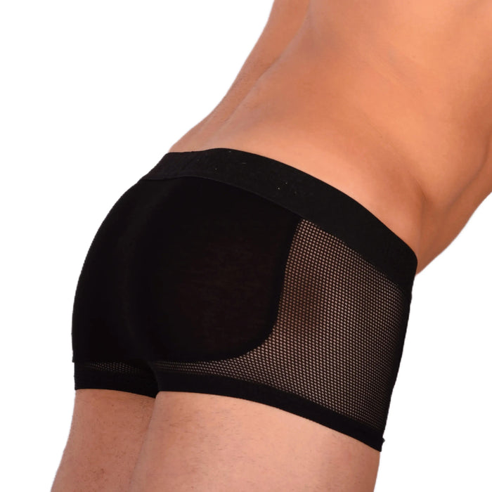 DOREANSE Mens Boxer brief sexy side mesh fabric Black 1705 13