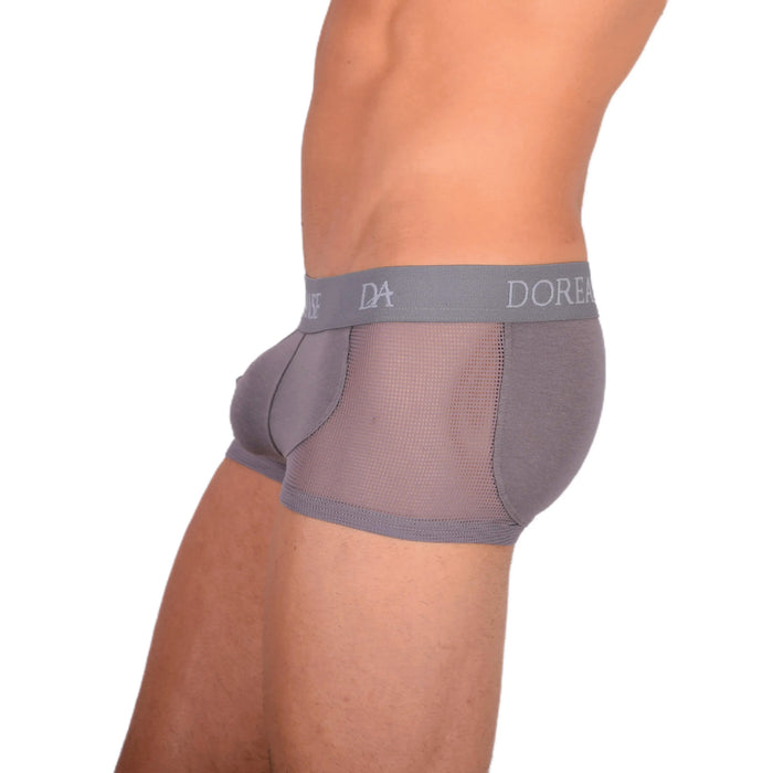 DOREANSE Boxer homme sexy côté maille tissu Gris 1705 13