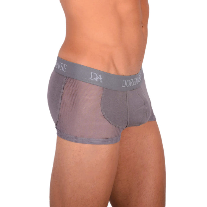 DOREANSE Boxer homme sexy côté maille tissu Gris 1705 13