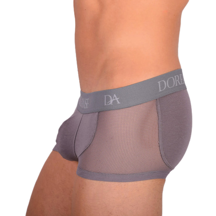 DOREANSE Boxer homme sexy côté maille tissu Gris 1705 13