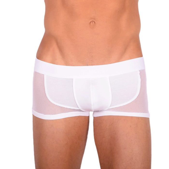 DOREANSE Mens Boxer brief sexy side mesh fabric White 1705 13