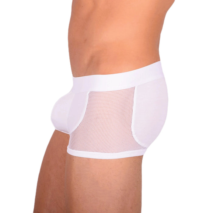 DOREANSE Boxer homme sexy côté maille tissu blanc 1705 13