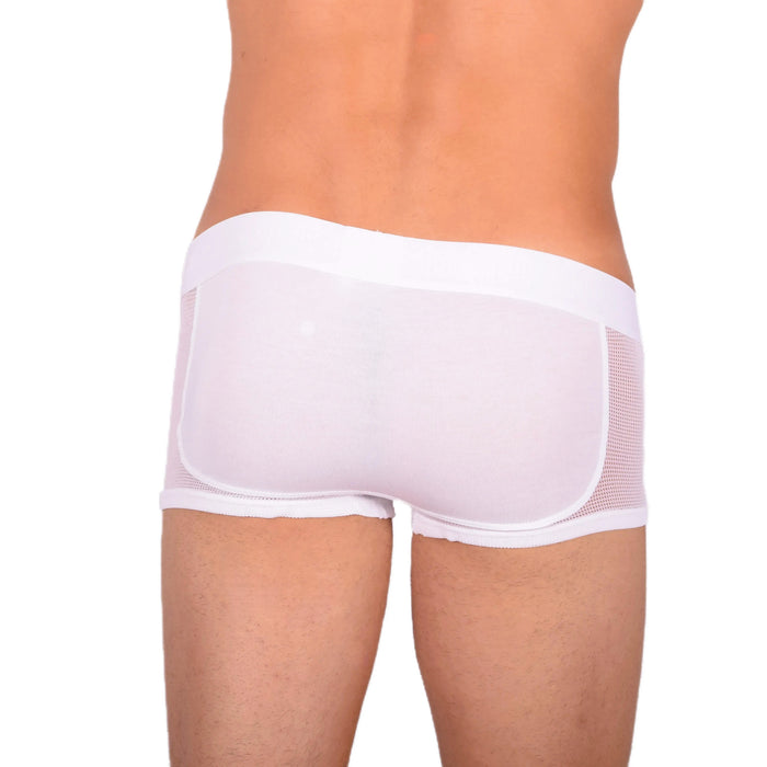 DOREANSE Boxer homme sexy côté maille tissu blanc 1705 13