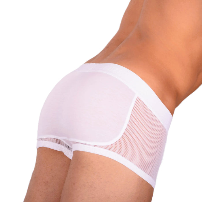 DOREANSE Boxer homme sexy côté maille tissu blanc 1705 13