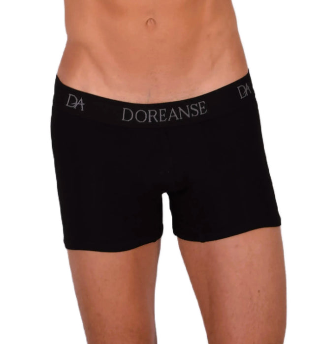 Doreanse Boxer Shorty décontracté en mélange de coton pour homme Noir 1767 6