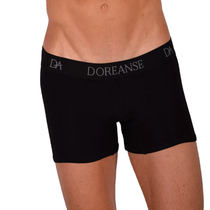 Doreanse Boxer Shorty décontracté en mélange de coton pour homme Noir 1767 6