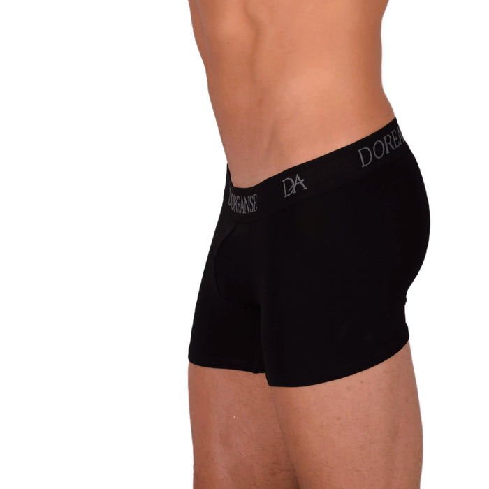 Doreanse Boxer Shorty décontracté en mélange de coton pour homme Noir 1767 6