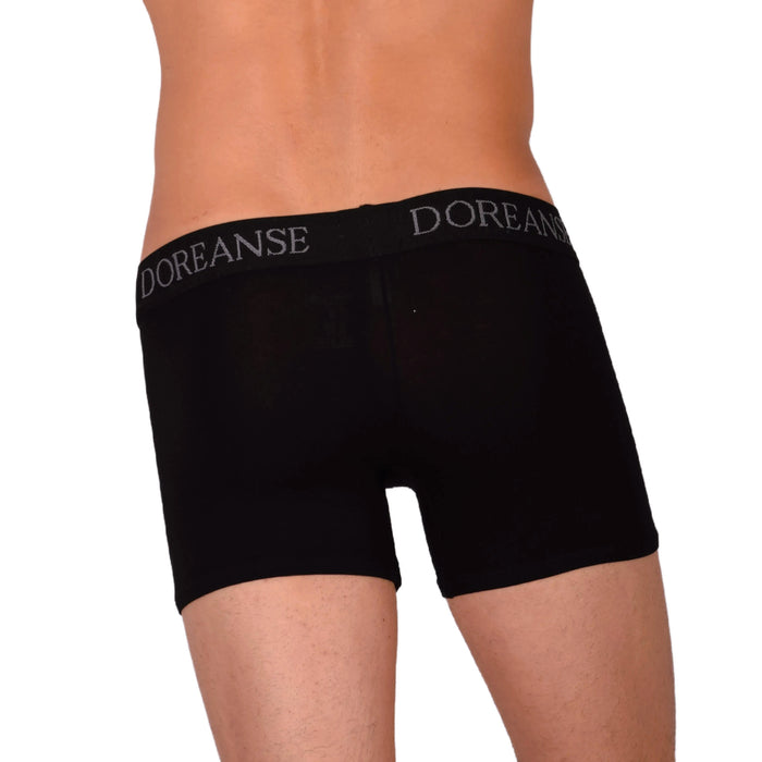 Doreanse Boxer Shorty décontracté en mélange de coton pour homme Noir 1767 6