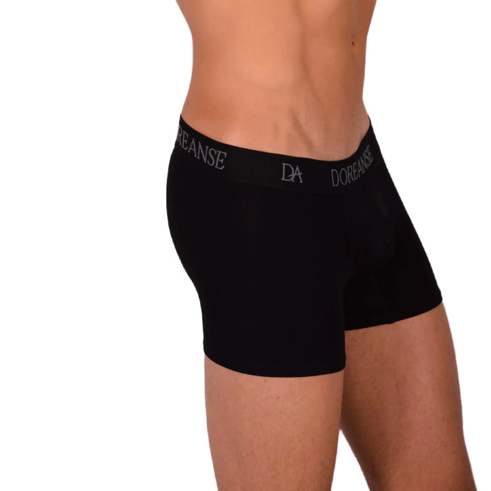 Doreanse Boxer Shorty décontracté en mélange de coton pour homme Noir 1767 6