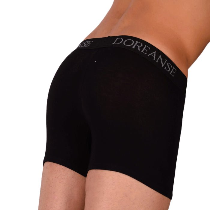 Doreanse Boxer Shorty décontracté en mélange de coton pour homme Noir 1767 6