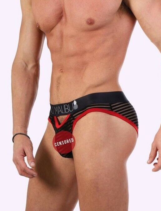 JJ MALIBU Sheer Stripped Gotham Briefs 2