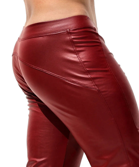 RUFSKIN Flare-Leg Pant CERRONE Stretch Leatherette Blood Red Hue