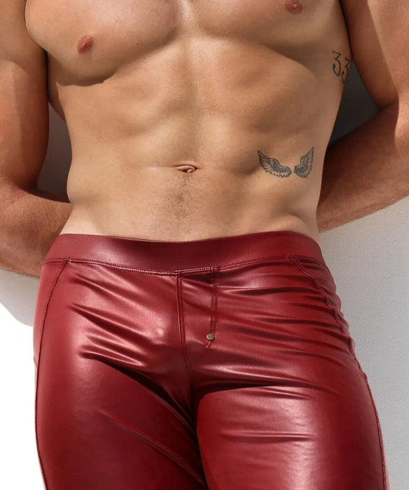 Large RUFSKIN Flare-Leg Pant CERRONE Stretch Leatherette Blood Red Hue