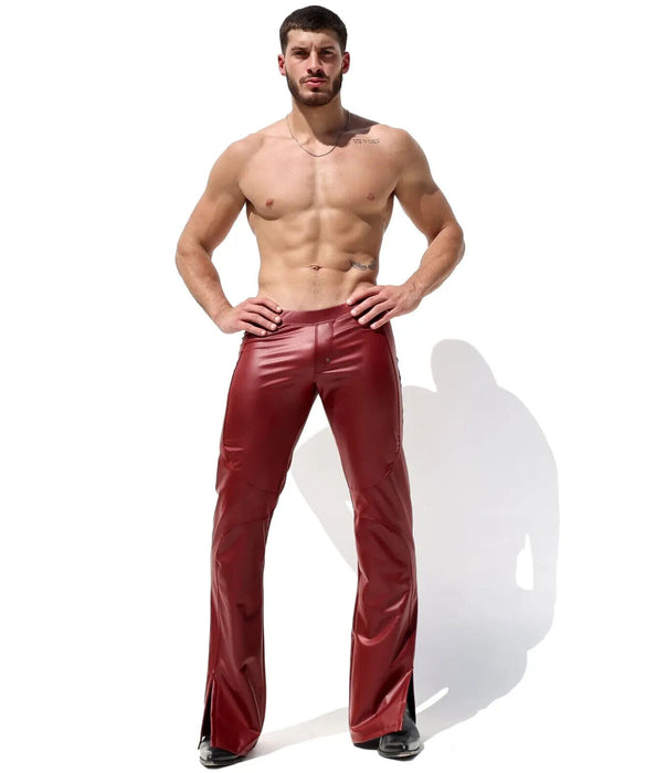 Large RUFSKIN Flare-Leg Pant CERRONE Stretch Leatherette Blood Red Hue