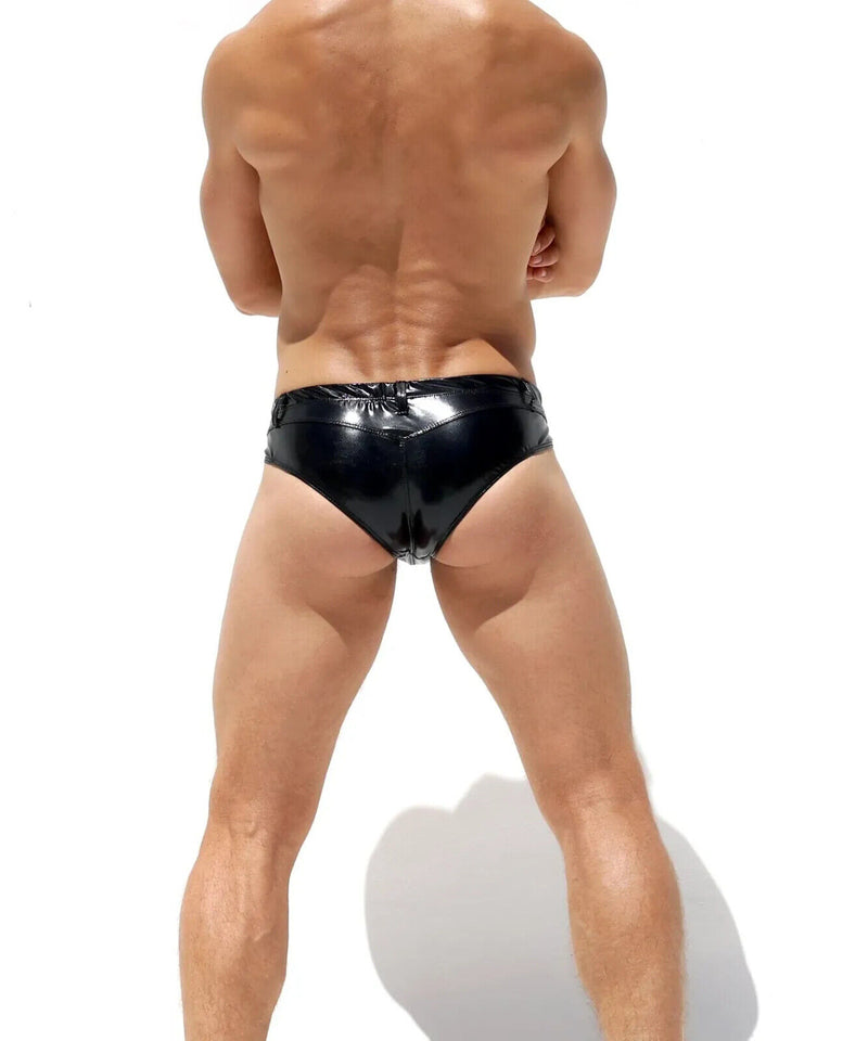 RUFSKIN's Signature "Roman" Cut Briefs SIN Spandex Liquid Metallic Onyx Black 1