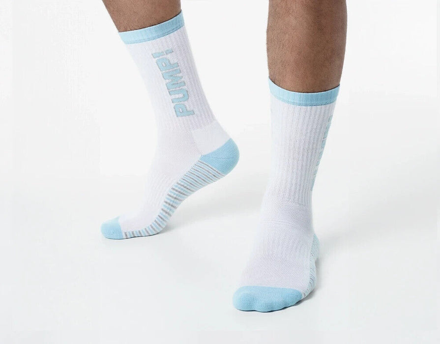 PUMP! Crew Socks Frost Terry Knitted Toe Extra Cushioning Ribbed Leg 41012