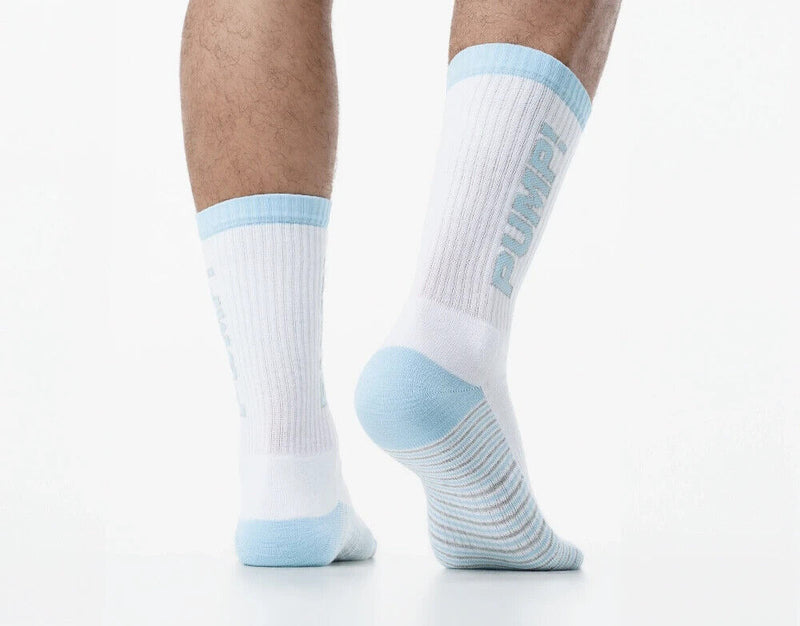 PUMP! Crew Socks Frost Terry Knitted Toe Extra Cushioning Ribbed Leg 41012