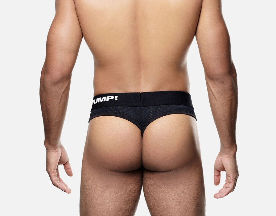 PUMP! Low Rise Thongs Classic Brief-Style Total Black G-String 17014 37