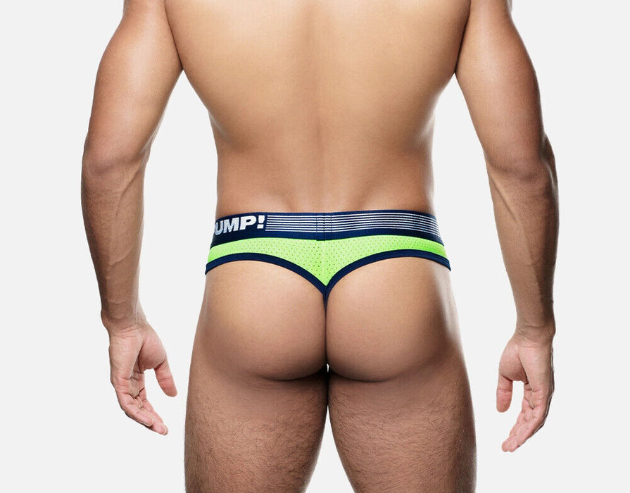 PUMP! Low Rise Thongs Surge Brief-Style G-String Neon Green Mesh Yoke 17013