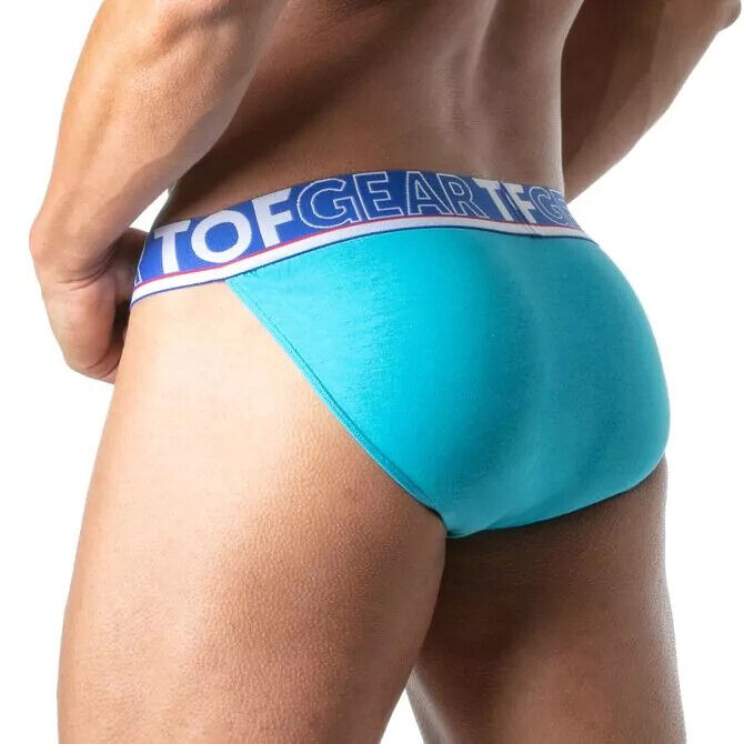 TOF PARIS Tanga Briefs Champion Jacquards Cotton Pouch Turquoise 79