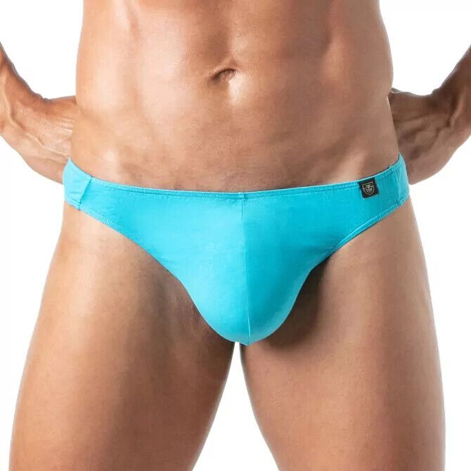 TOF PARIS Thong Champion Bi-Stretch Unlined Cotton Thongs Turquoise 78
