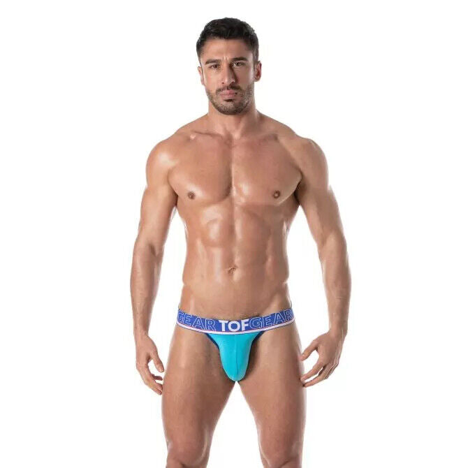 TOF PARIS Champion Jockstrap poche non doublée coton doux jock turquoise 79