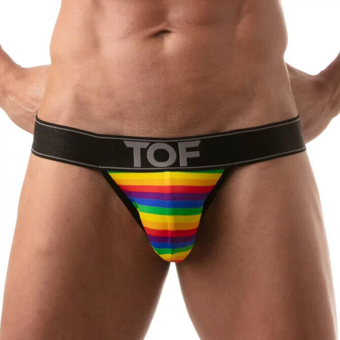 TOF PARIS Rainbow Jockstrap Jacquard Waistband Lycra Jock Pride 80