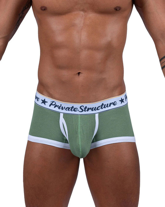 Private Structure Boxer Mid-Waist Trunk Classic Herbal Garden Green 4530