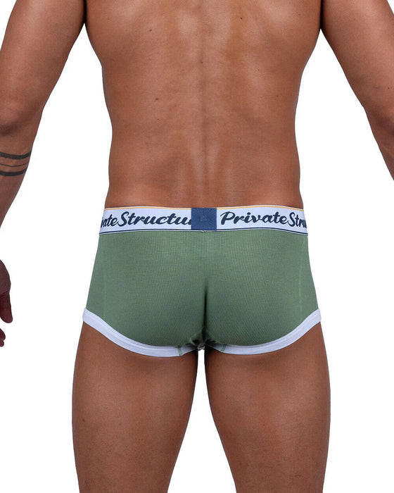 Private Structure Boxer Mid-Waist Trunk Classic Herbal Garden Green 4530
