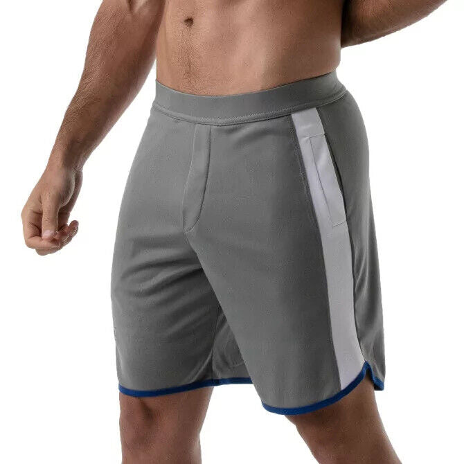 TOF PARIS Short Long de Gym Antibactérien +50 Protection UV Short de Sport Gris 12