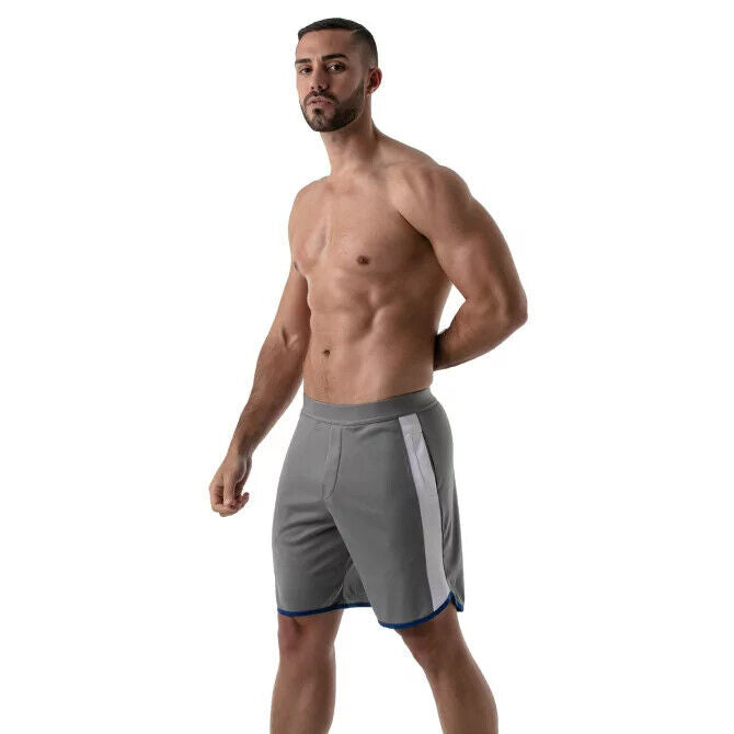 TOF PARIS Gym Long Short Antibacterial +50 UV Protection Sports Shorts Grey 12