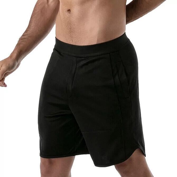 TOF PARIS Gym Long Sports Short With Antibacterial +50 UV Protection Black 12