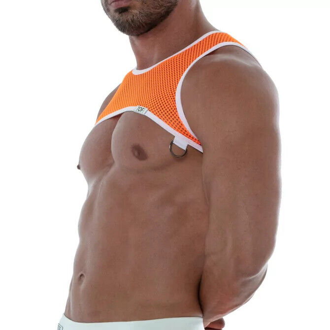 TOF PARIS Fluorescent Mesh Harness Neon Orange Contrast Straps 17