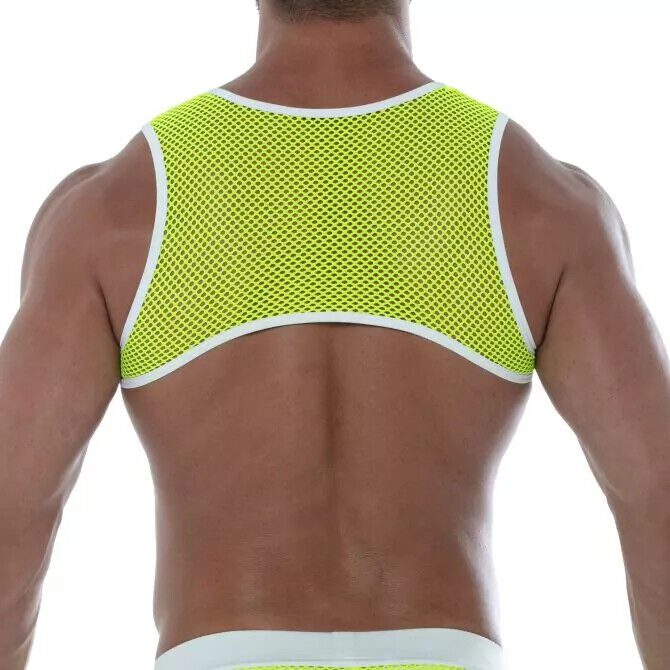 TOF PARIS Fluorescent Mesh Harness Neon Yellow Contrast Straps 17