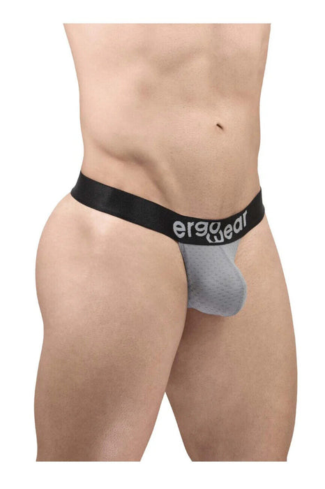 ErgoWear Thong MAX Flow 3D Pouch Micro-Perforated Mens String Gray 1682