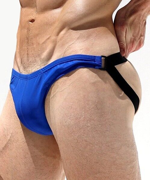 RUFSKIN Jockstrap EVANS Premium Matte Nylon Sport Jock/Thong Combo Royal Blue 12